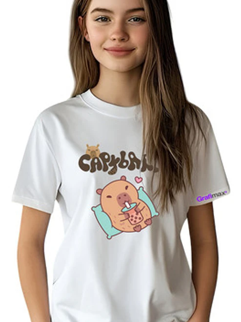 Polera Niñas Capibara Acostado Colores Grafimax 5