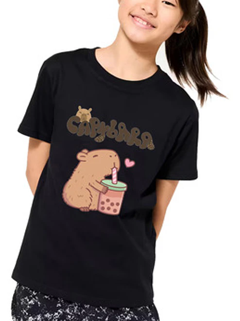 Polera Niñas Capibara Bubble Tea Diseños Grafimax 13