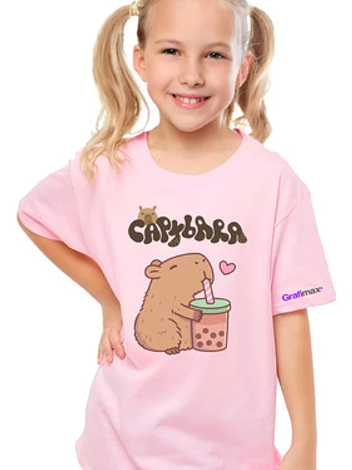Polera Niñas Capibara Bubble Tea Diseños Grafimax 21
