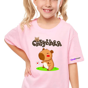 Polera Niñas Capibara Corazón Colores Grafimax