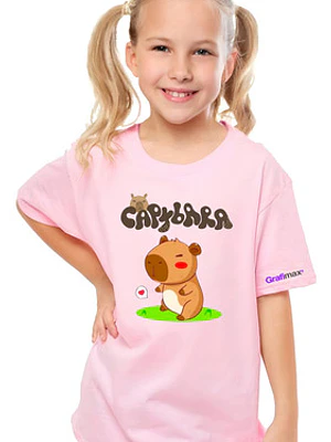 Polera Niñas Capibara Corazón Colores Grafimax
