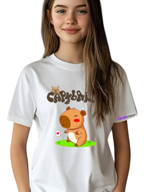 Polera Niñas Capibara Corazón Colores Grafimax 5