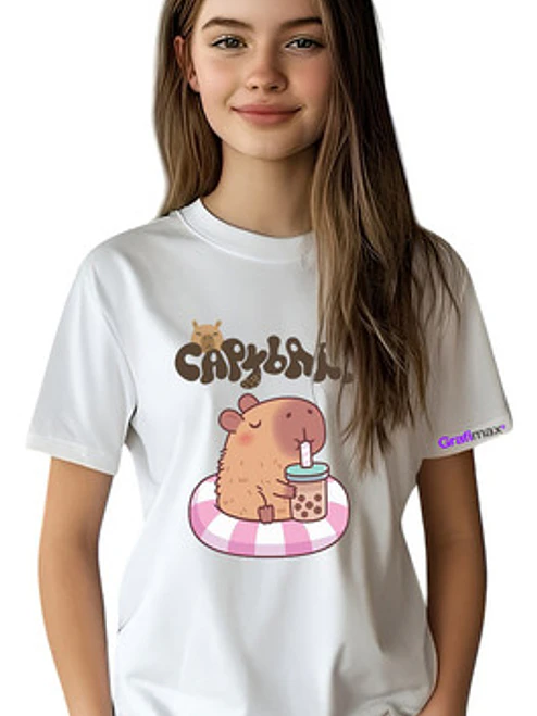 Polera Niña Capibara Flotador Colores - Grafimax 2