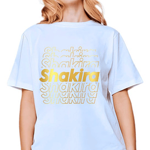 Polera Mujer Shakira Gold Oversize Música Grafimax