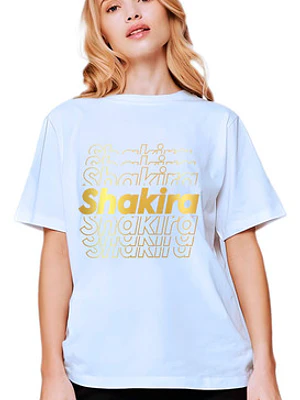 Polera Mujer Shakira Gold Oversize Música Grafimax