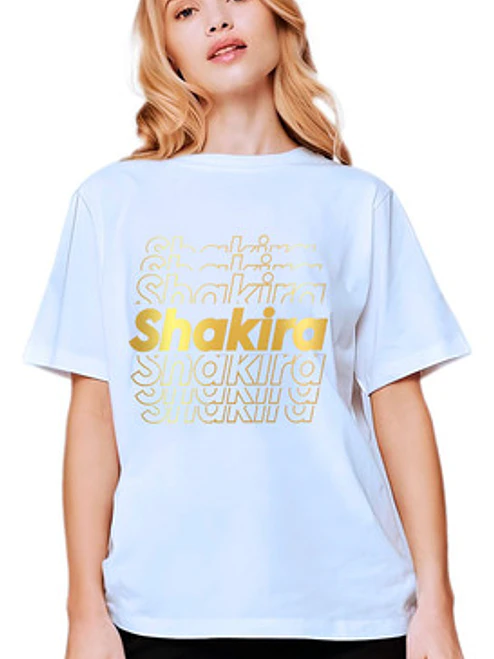 Polera Mujer Shakira Gold Oversize Música Grafimax 1