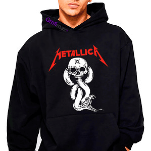 Polerón Metallica Skull Banda Metal Algodón Grafimax