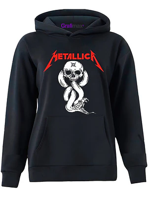Polerón Mujer Metallica Skull Banda Metal Algodón Grafimax