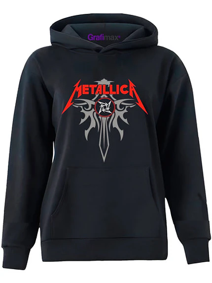 Polerón Mujer Metallica Banda Metal Algodón Grafimax 1