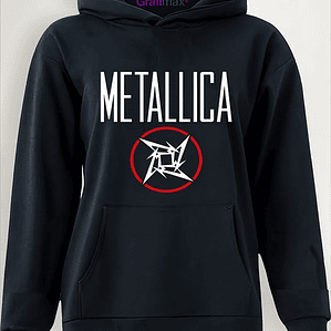 Polerón Mujer Metallica Logo Banda Metal Algodón Grafimax
