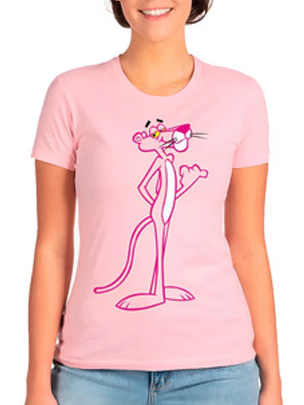 Polera Mujer Pantera Rosa Ajustada Grafimax 1