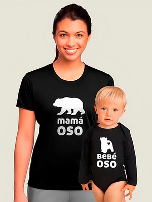 Pack Polera Y Body Mamá E Hijo Oso Y Osito Familia Grafimax