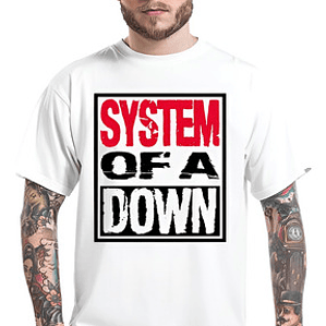 Polera System Of A Down Blanca Rock Música Grafimax