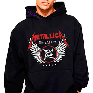 Polerón Metallica Wings Banda Metal Algodón Grafimax