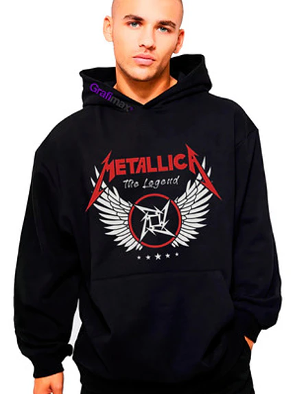 Polerón Metallica Wings Banda Metal Algodón Grafimax 1