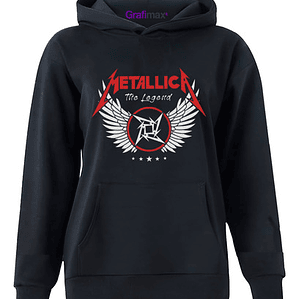 Polerón Mujer Metallica Wings Banda Metal Algodón Grafimax