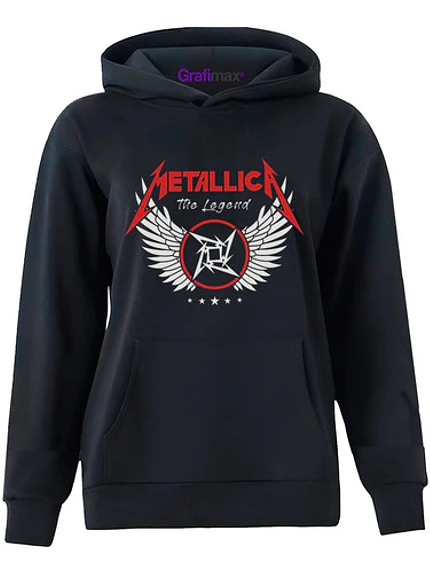 Polerón Mujer Metallica Wings Banda Metal Algodón Grafimax 1