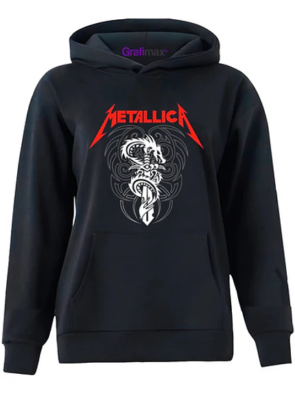 Polerón Mujer Metallica Snake Banda Metal Algodón Grafimax 1