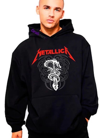 Polerón Metallica Snake Banda Metal Algodón Grafimax 1