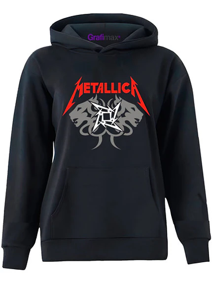 Polerón Mujer Metallica León Banda Metal Algodón Grafimax 1