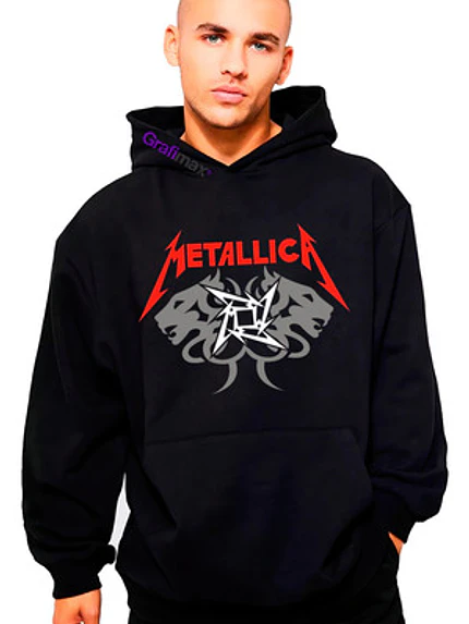 Polerón Metallica León Banda Metal Algodón Grafimax 1