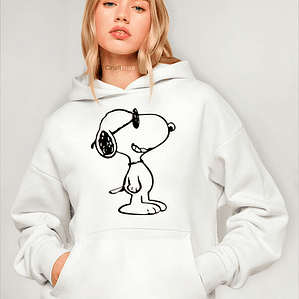Polerón Snoopy Oversize Blanco Premium Grafimax