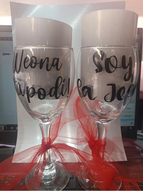 Pack 2 Copas De Vino Personalizadas Incluye Diseño Grafimax 6