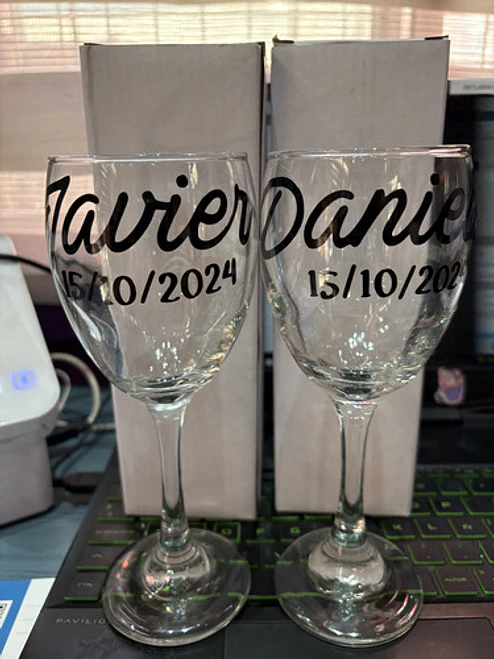 Pack 2 Copas De Vino Personalizadas Incluye Diseño Grafimax 7