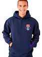 Polerón Capucha Universidad De Chile El Azul Doble Estampado Gfmx - Miniatura 1