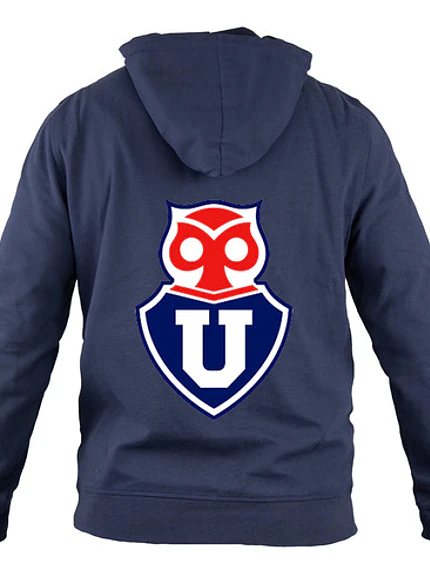 Polerón Capucha Universidad De Chile El Azul Doble Estampado Gfmx 2