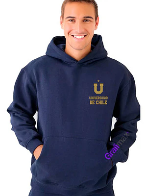 Polerón Capucha Universidad De Chile Deportes Doble Estampado Gfmx