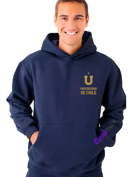 Polerón Capucha Universidad De Chile Deportes Doble Estampado Gfmx 1