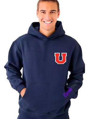 Polerón Capucha Universidad De Chile Bulla Doble Estampado Gfmx
