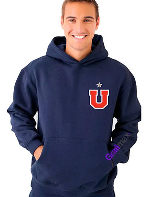 Polerón Capucha Universidad De Chile Los De Abajo Doble Estampado Gfmx