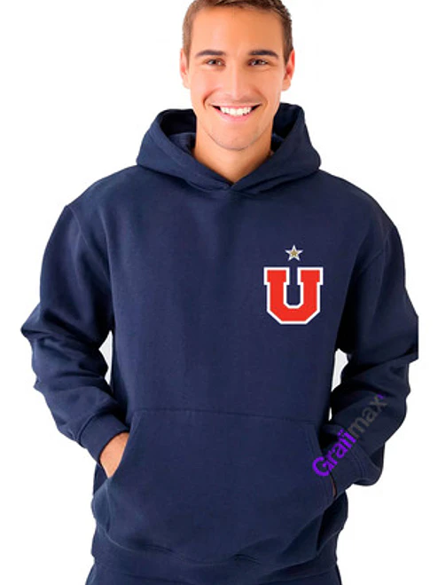 Polerón Capucha Universidad De Chile Los De Abajo Doble Estampado Gfmx 1