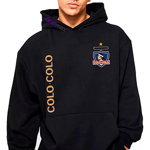 Polerón Capucha Colo Colo Albos Deporte Doble Estampado Gfmx