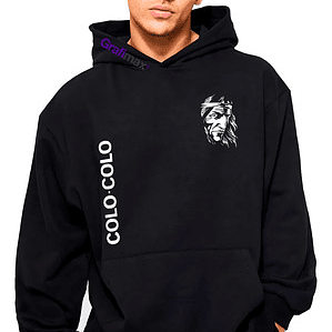 Polerón Capucha Colo Colo El Cacique Deporte Doble Estampado Gfmx