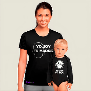 Pack Polera Y Body Mamá E Hijo Starwars Familia Grafimax