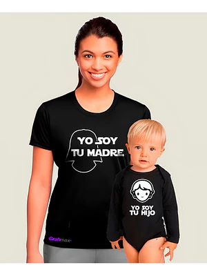 Pack Polera Y Body Mamá E Hijo Starwars Familia Grafimax