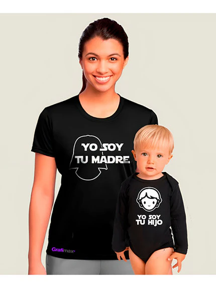 Pack Polera Y Body Mamá E Hijo Starwars Familia Grafimax 1