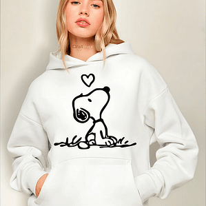 Polerón Snoopy Oversize Heart Mujer Premium Grafimax