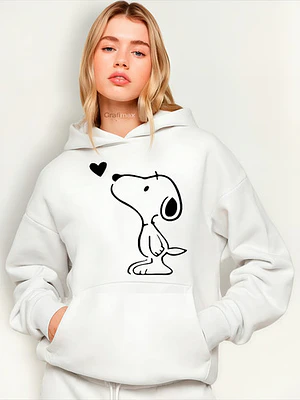 Polerón Snoopy Oversize Kiss Mujer Premium Grafimax