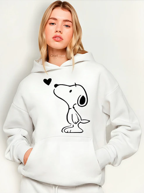 Polerón Snoopy Oversize Kiss Mujer Premium Grafimax 1