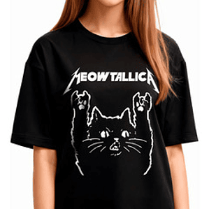 Polera Meawtallica Gatos Metallica Rock Divertidas Grafimax