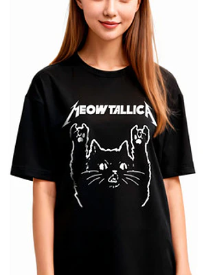 Polera Meawtallica Gatos Metallica Rock Divertidas Grafimax