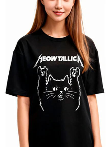 Polera Meawtallica Gatos Metallica Rock Divertidas Grafimax 1