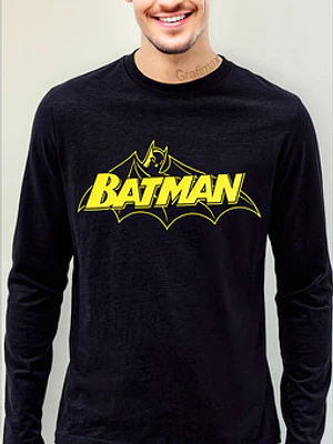 Polera Manga Larga Batman Retro Superhéroes Grafimax