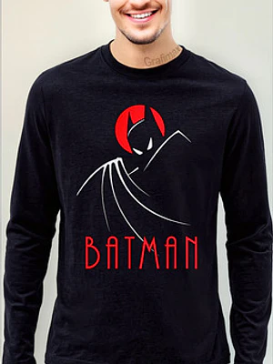 Polera Manga Larga Batman Animated Superhéroes Grafimax