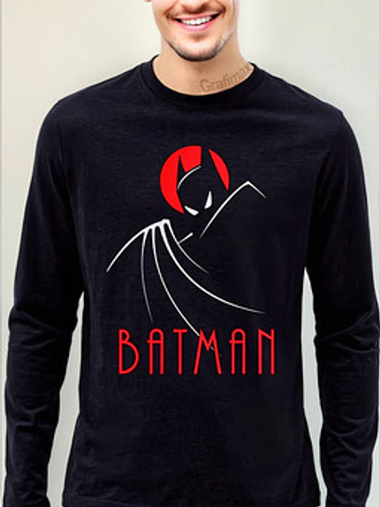 Polera Manga Larga Batman Animated Superhéroes Grafimax 1