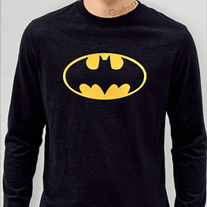 Polera Manga Larga Batman Logo Superhéroes Grafimax